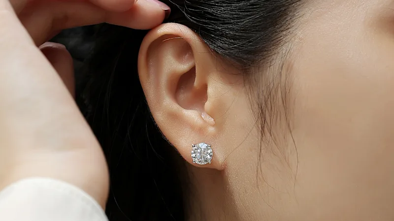 Saffron 2 Carat TW Moissanite Stud Earrings