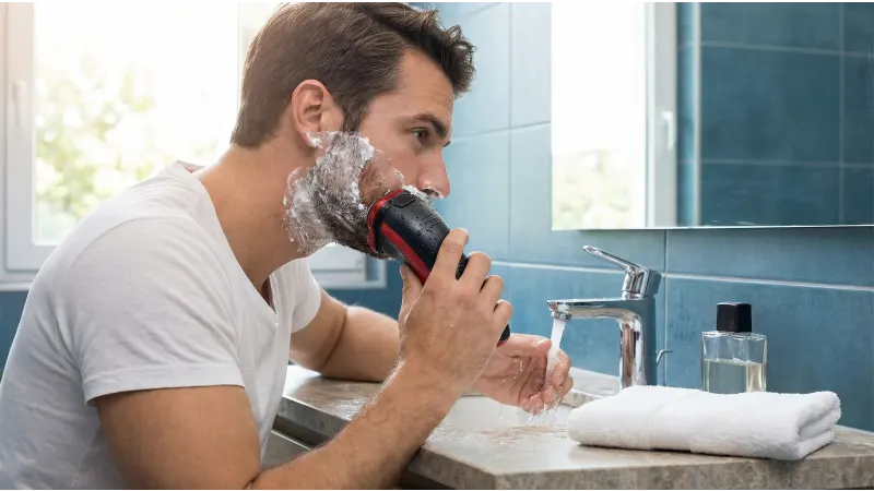 Vysn IPX7 Mens 2-In-1 Waterproof Electric Beard Trimmer & Shaver