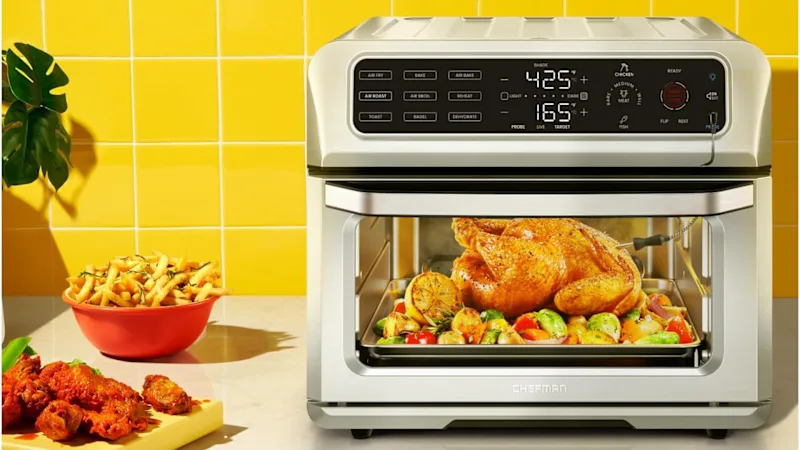 Chefman 12-in-1 Air Fryer Toaster Oven Combo with Probe Thermometer
