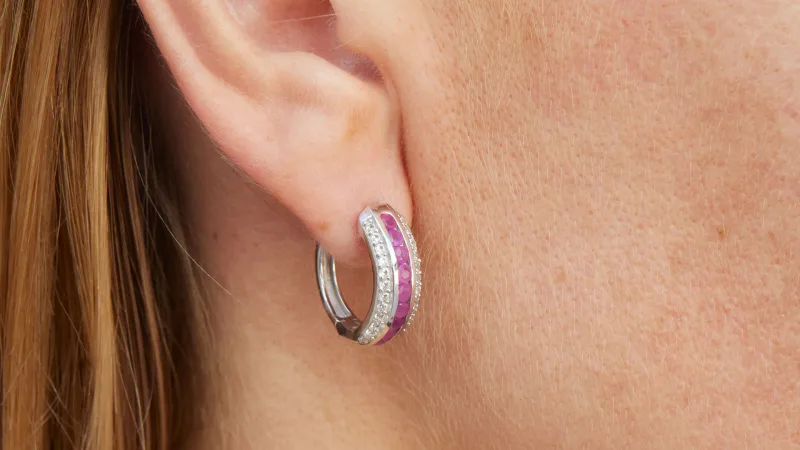 The Sterling Silver Gemstone Hoop Earrings