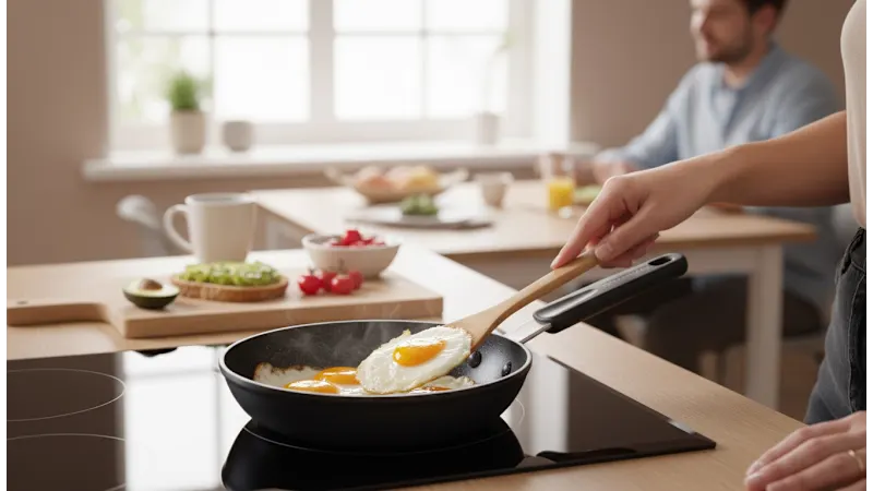 MasterPan Ceramic Nonstick 8" Frypan & Skillet with Chef's Handle
