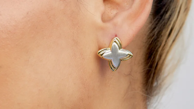 Savvy Cie Twisting Star Button Stud Earrings
