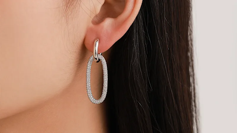 Rachel Glauber Lustrous Elegance Oval Drop Earrings