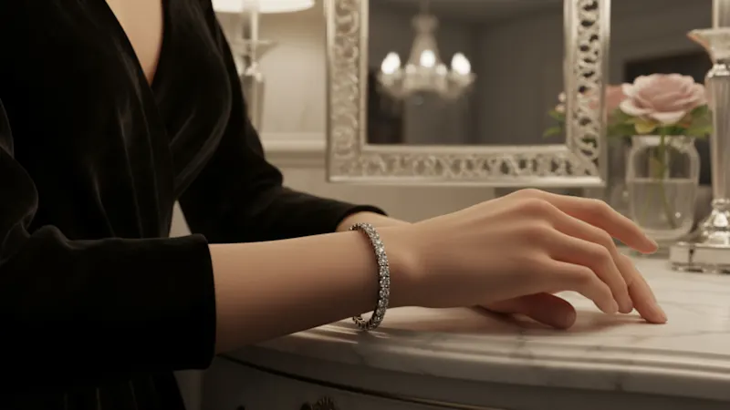 Voss+Agin 6.0 Carat TW Lab-Created White Sapphire Tennis Bracelet