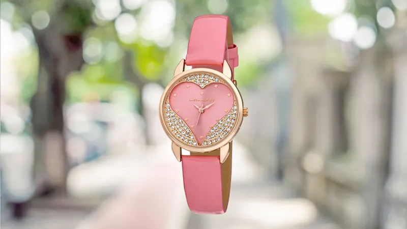 Laura Ashley Open Heart Patent Strap Watch