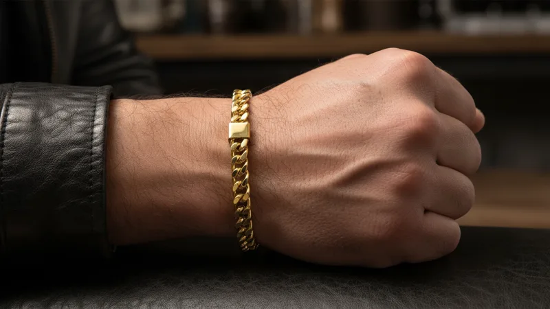 Paquete de 2: Steeltime Juego de Pulseras de Cadena Espiga para Hombre