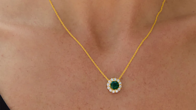 Savvy Cie Bold Created Emerald Pendant and Earrings Set