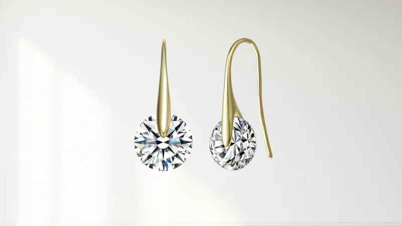 Stella Valentino Aretes Colgantes de Moissanita Redonda de 8 QT