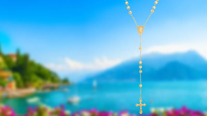 Rosario Savvy Cie Chapado en Oro de 18K con Corte de Diamante