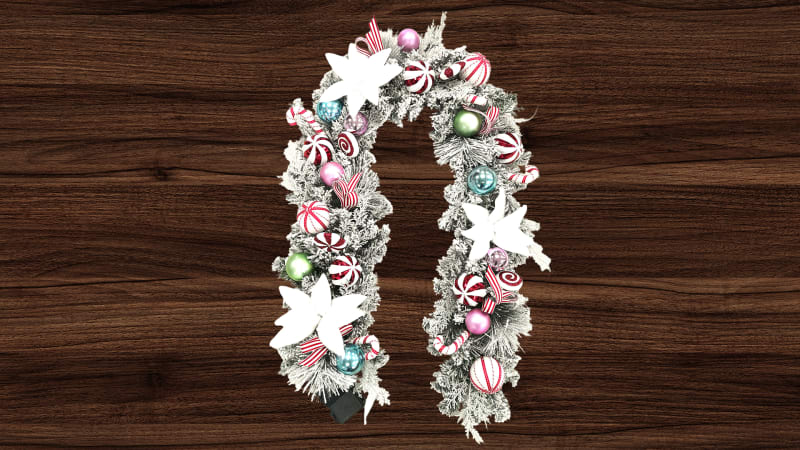 The 6' Cordless Peppermint Frost Garland