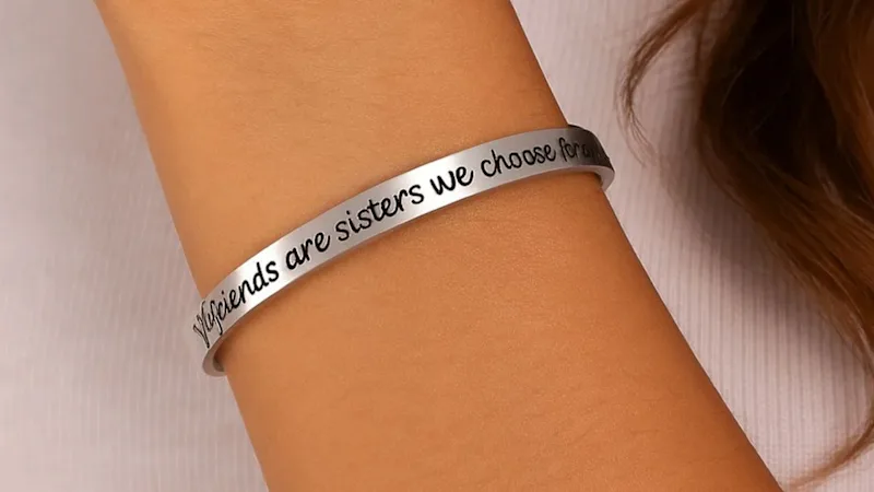 Krediz Silver "Girlfriends" Cuff Bracelet