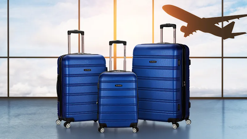 Rockland Melbourne 3-Piece Hardside Expandable Luggage Set (Blue, 20", 24", 28")