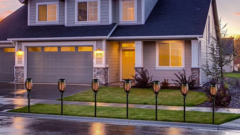 12-Pack: Hakol 12 LED Solar Flickering Tiki Torch Lights