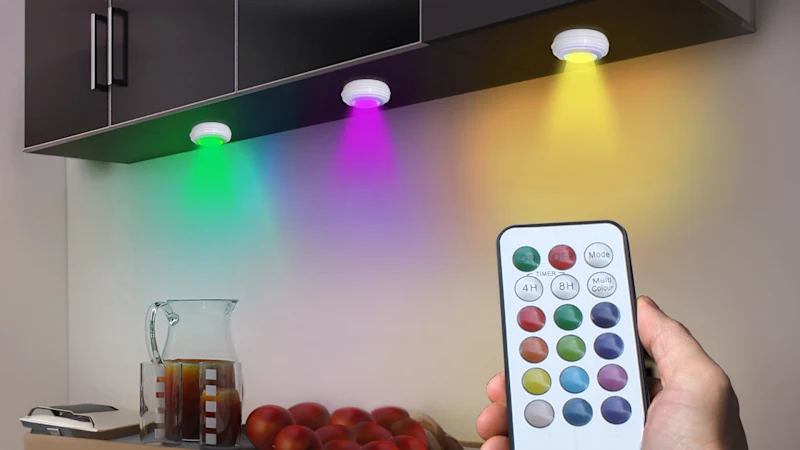 3-Pack: Bright Basics Color Changing Wireless Light with Remote Control