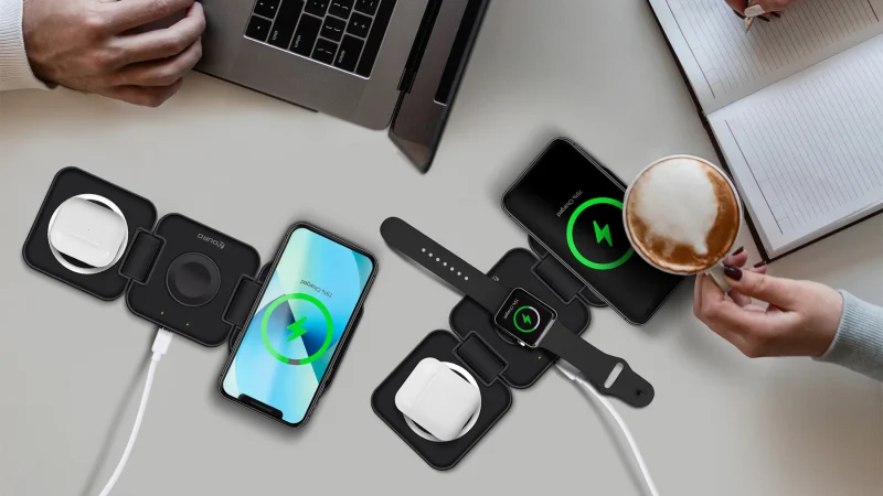 Aduro PowerUp Trinity 3-in-1 Wireless Charging Station For Apple Products