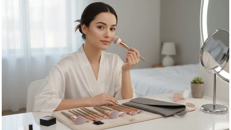 Vysn 15-Piece Premium Synthetic Makeup Brush Set