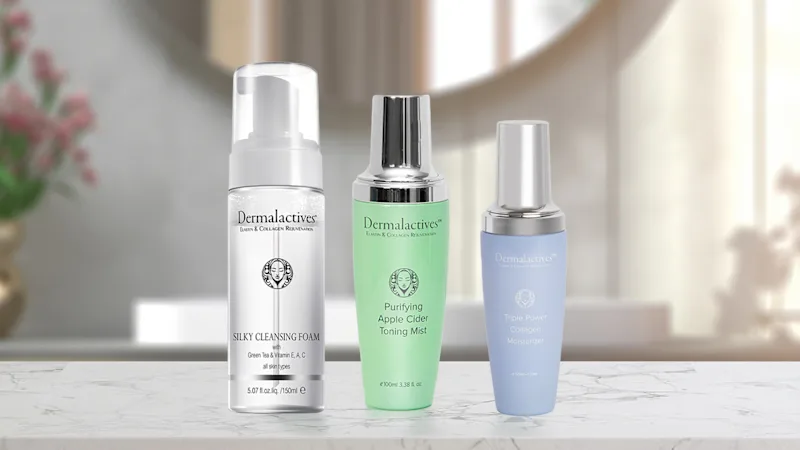 Dermalactives Glow Basics Bundle: Silky Cleansing Foam, Apple Cider Toning Mist