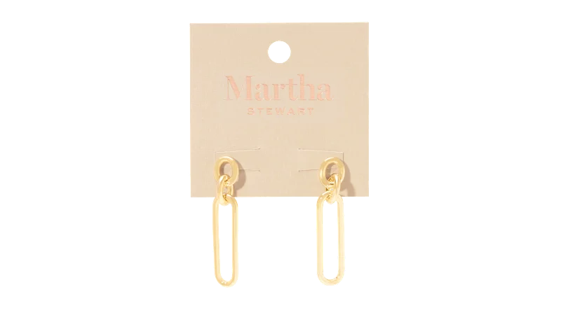 Martha Stewart 2" Beaded Gold Hoop Earrings