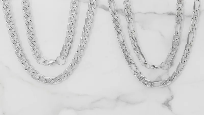 Paquete de 2: Steeltime Collares Para Hombre, Figaro y Cubano Con Detalles