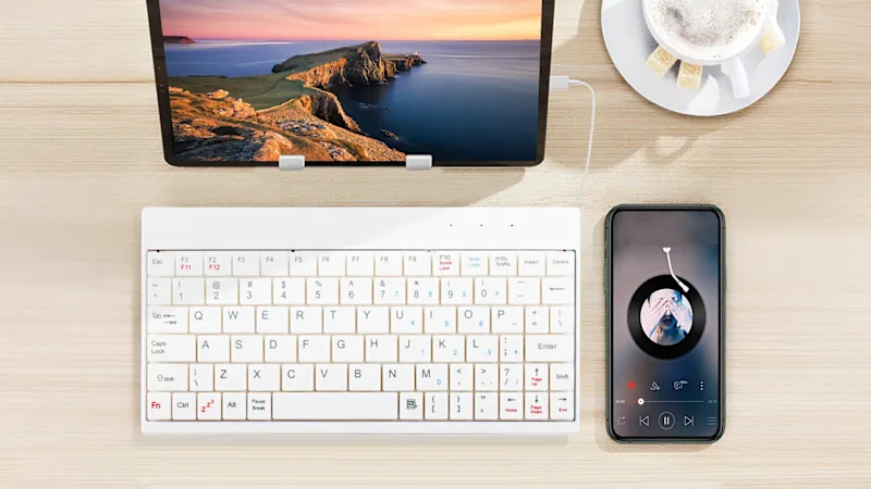 Fresh Fab Finds 80-Keys Mini USB Wired Keyboard and Tablet Stand