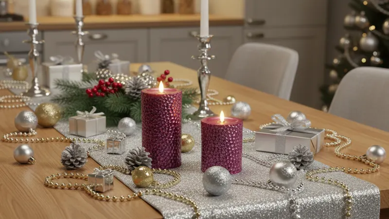 The Metal Hammered-Texture Flameless Candle Pillar Set with Remote