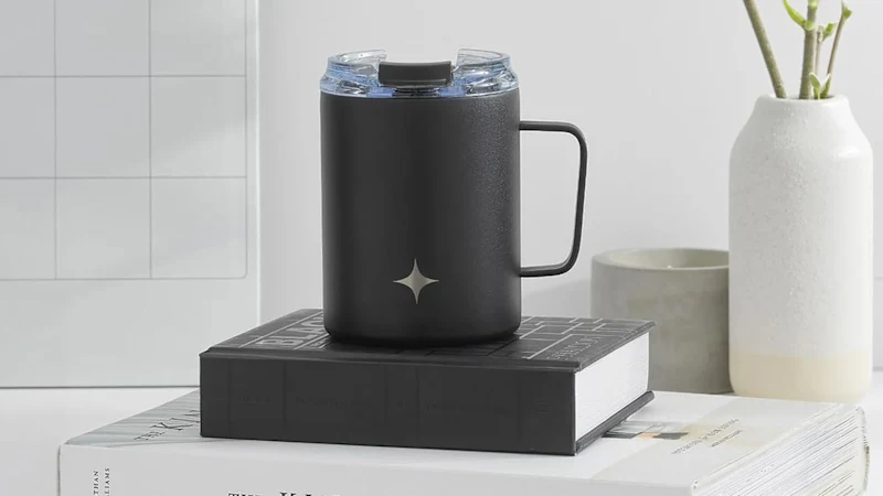 4-Pack: JoyJolt 12oz Coffee Mugs with Handle & Clear Flip Lids