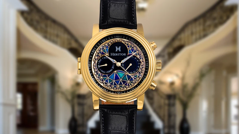 Heritor Legacy Reloj con Esfera Personalizada y Correa de Cuero