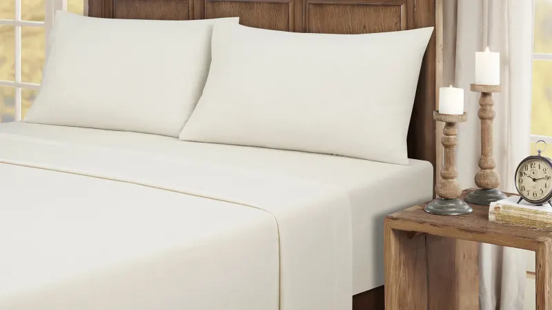 Kathy Ireland 100% Turkish Cotton Solid Flannel Sheet Set
