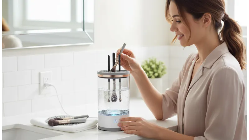 Vysn 3-In-1 USB Makeup Brush Cleaner, Dryer & Storage