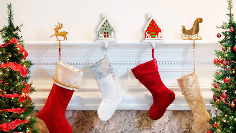 2-Pack: Winter Lane Handpainted 2-In-1 Removable House Stocking Holders