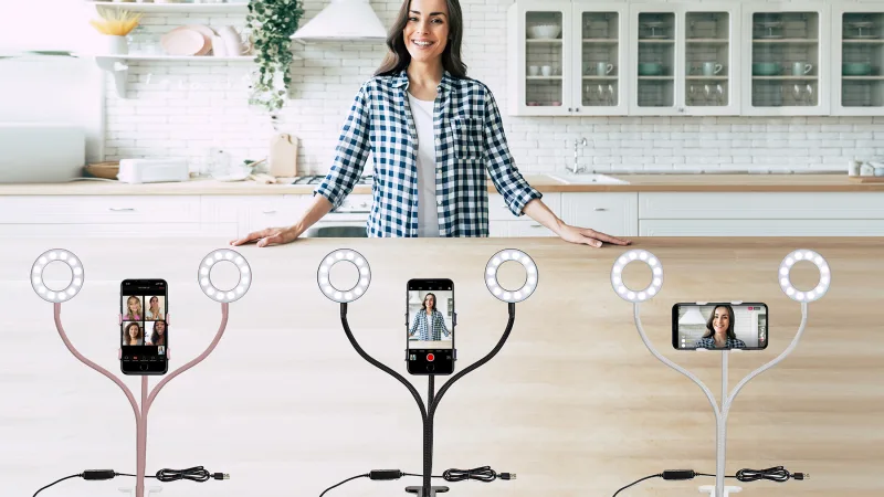 Aduro U-Stream Junior Twins Home Streaming Studio with Dual Ring Lights