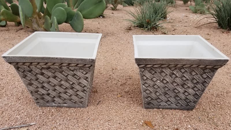 The Square Washed Sandstone Planters