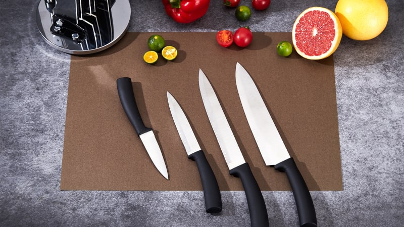 Cheer Collection 8-Piece Knife Set on Swivel Stand