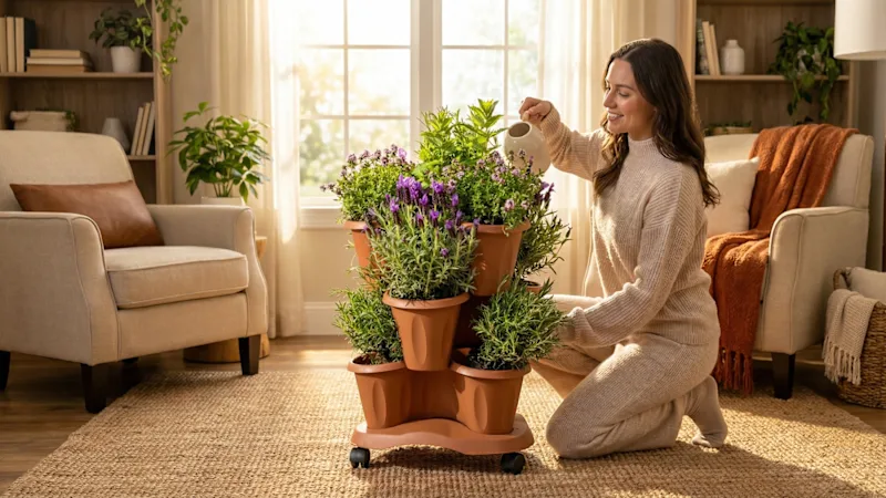 The Italian Three Tier Mobile Planter