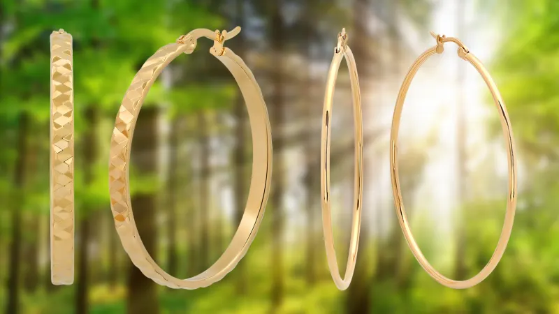 Steeltime Set de 2 Aros Martillados y Delgados