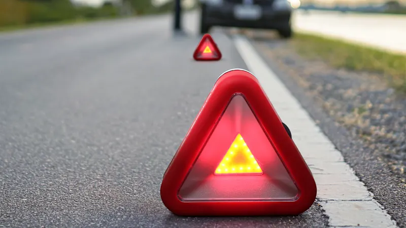 2-Pack: AutoBasics Roadside LED Safety Triangle Light