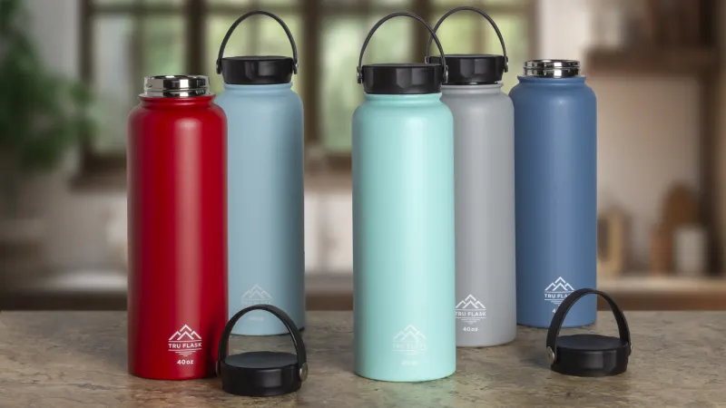 2-Pack: TRU FLASK 40oz Insulated Bottles