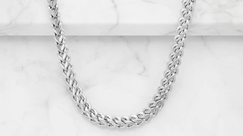 Steeltime Juego de Collar y Pulsera de Eslabones de Acero Inoxidable