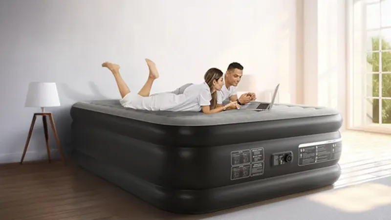 Lavisx 18" Queen Size Air Mattress with Built-in Pump