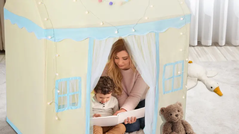 VEVOR Toddler Play Tent with Mat & Tent Lamp