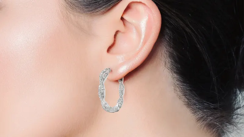 Jaclyn Smith 1/2 Carat Sparkling Moissanite Hoop Earrings