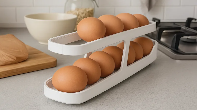 Titan Dispensador y Organizador de 14 Huevos de Dos Niveles Ahorrador de Espacio