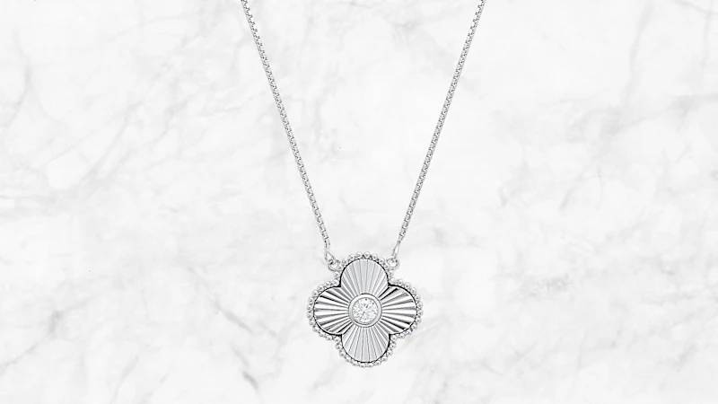 Saffron 0.3 Carat TW Open Circle Moissanite Sterling Silver Necklace