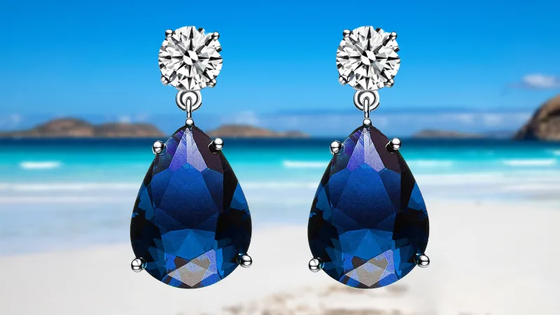 The Imperial Blue Peardrop Earrings