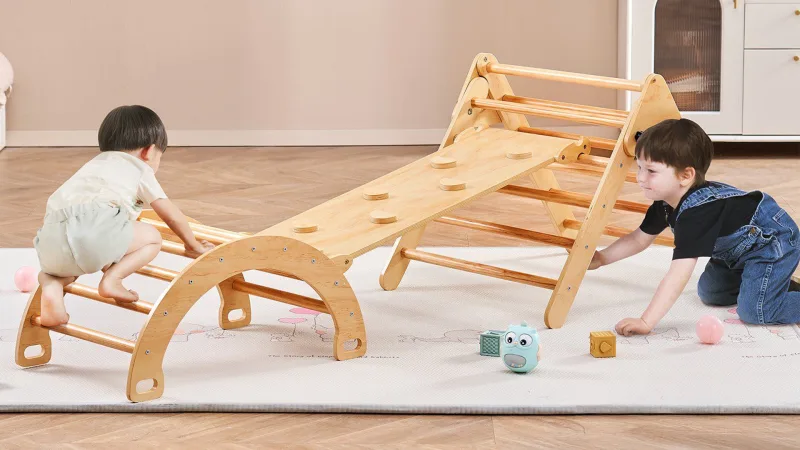 VEVOR Toddler Pikler 5-In-1 Montessori Climbing Set with Triangle