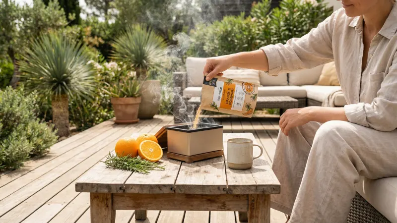 The Orange and Rosemary Powder For The Natural Insect Repelling Smoke Box