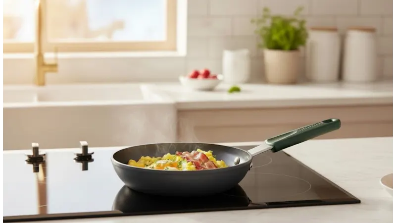 MasterPan Ceramic Nonstick 8" Frypan & Skillet with Chef's Handle