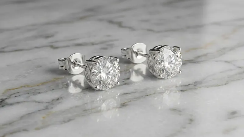 Ice by Jardin Aretes Stud Circonia Redonda 4.0 Quilates TW Engaste 4 Puntas