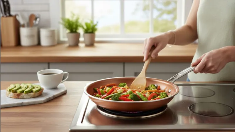 MasterPan Ceramic Nonstick 10" Copper Frypan & Skillet