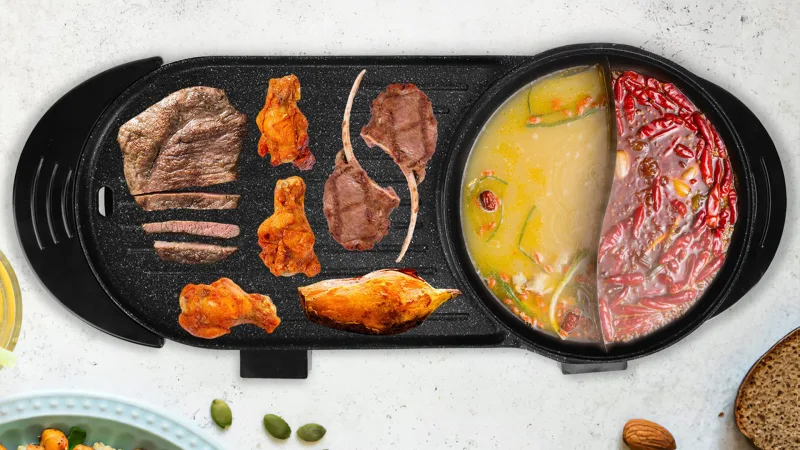 The 2-in-1 Electric Hot Pot and Grill